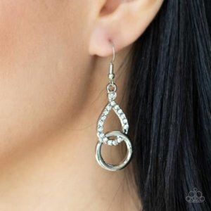 Red carpet Couture White Earrings Paparazzi
